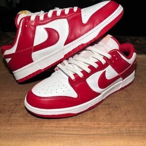 Nike Men's Bold Red and White Sneakers